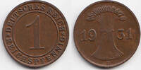 Weimarer Republik 1 Reichspfennig Kupfer -