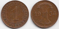 Weimarer Republik 1 Reichspfennig Kupfer -