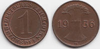 Weimarer Republik 1 Reichspfennig Kupfer -