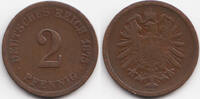 Kaiserreich 2 Pfennig kleiner Adler - Kupfer -