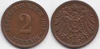Kaiserreich 2 Pfennig großer Adler - Kupfer -