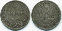 Finnland - Finland 1 Markkaa Alexander II. von Russland 1855-1881 -
