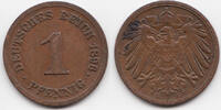 Kaiserreich großer Adler - Kupfer 1 Pfennig 1896 G sehr schön+ - minimal fleckig