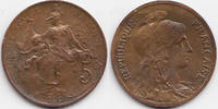 Frankreich - France 5 Centimes Dritte Republik 1871-1940 -