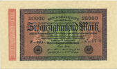 Deutsches Reich Inflation 1919-1924 20 000 Mark Rosenberg Nr. 84a - WZ Ringe KN 5stellig -