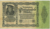 Deutsches Reich Inflation 1919-1924 50 000 Mark Rosenberg Nr. 79d - Firmendruck KN 6stellig -
