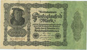 Deutsches Reich Inflation 1919-1924 50 000 Mark Rosenberg Nr. 79d - Firmendruck KN 6stellig -