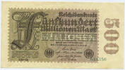 Deutsches Reich Inflation 1919-1924 500 Millionen Mark Rosenberg Nr. 109d – Firmendruck WZ Hakensterne KN 6stellig FZ UB -