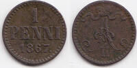 Finnland - Finland 1 Penni Alexander II. von Russland 1855-1881 -