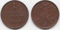 Finnland - Finland 1 Penni Alexander III. von Russland 1881-1894 -