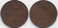 Finnland - Finland 5 Penniä Nikolaus II. von Russland 1894-1917 -