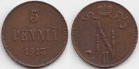 Finnland - Finland 5 Penniä Nikolaus II. von Russland 1894-1917 -
