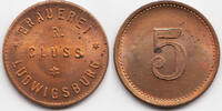 Württemberg - Ludwigsburg Wert 5 Brauerei R. Cluss Ludwigsburg (Menzel 19554.2) -