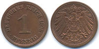 Kaiserreich großer Adler - Kupfer 1 Pfennig 1898 F fast vorzüglich - leicht gereinigt