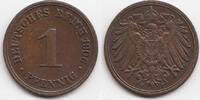 Kaiserreich großer Adler - Kupfer 1 Pfennig 1906 F gutes sehr schön+ - winziger Kratzer