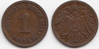 Kaiserreich großer Adler - Kupfer 1 Pfennig 1914 G vorzüglich