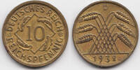 Weimarer Republik 10 Reichspfennig Kupfer/Aluminium -
