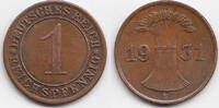 Weimarer Republik 1 Reichspfennig Kupfer -