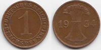Weimarer Republik 1 Reichspfennig Kupfer -