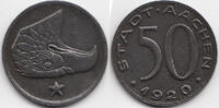 Rheinprovinz Aachen - Eisen 1920 (Funck 1.14) Kehrprägung 50 Pfennig 1920 sehr schön/vorzüglich