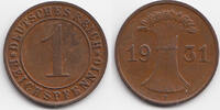 Weimarer Republik 1 Reichspfennig Kupfer -