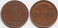 Weimarer Republik 1 Reichspfennig Kupfer -
