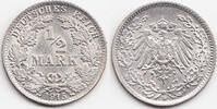 Kaiserreich 1/2 Mark Silber - Variante 5 in 1915 mit weitem Abstand -