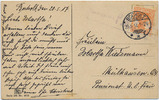 Deutsches Reich Ansichtskarte 7 1/2 Pfennig mit Zensurstempel in Blau <i>Bocholt P. K.</i> -