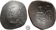 Alexios III Angelos (1195-1203) Billon Aspron Trachy Constantinopolis, Christusbüste / Kaiser und Hl. Konstantin, -