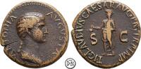 Antonia Minor (36 v.-37 n. Chr.) Dupondius Rom, Büste / Claudius als Pontifex Maximus, noch gutes Portrait, -