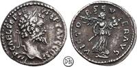 Septimius Severus (193-211) Denar Emesa, Kopf / VICTOR SEVER AVG, Victoria mit Tropaeum, äußerst selten, -