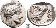 Athen (Attika) Tetradrachme Athena / Eule, Prachtexemplar, perfekt zentriert mit vollem Helmschweif, -