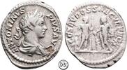 Caracalla (198/211-217) Denar Rom, Büste / Liber & Hercules, Säkularspiele, sehr selten, ex Meyer-Coloniensis, -