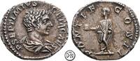 Geta Caesar (198-209) Denar Roma, Büste / Prinz mit Globus und Szepter, gut ausgeprägt, hübsche Tönung, -