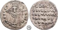 Nikephoros II Phokas (963-969) Miliaresion Constantinopolis, Kreuz mit Portraitmedaillon / Legende, nicht häufig, -
