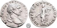 Trajan (98-117) Denar Rom, Büste / Aequitas mit Waage, sehr gutes Portrait, -