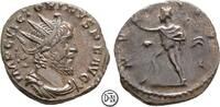Victorinus (269-271) Antoninianus Treveri, Büste / Sol im Grußgestus, hübsches Portrait, -