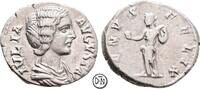 Iulia Domna (193-217) Denar Roma, Büste / Venus mit Apfel, ungewöhnliches Portrait mit sehr großem Kopf, -