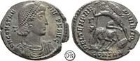 Constantius II (337-361) Maiorina Conbstantinopolis, Büste / Reitersturzszene, feine Details, attraktives Exemplar -