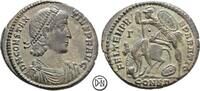 Constantius II (337-361) Maiorina Conbstantinopolis, Büste / Reitersturzszene, feine Details, attraktives Exemplar -