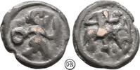 Remi (Gallia Belgica) Potin ca. 100-50 v. Chr. Zopfmännchen / Vierfüßler frisst Schlange, VF