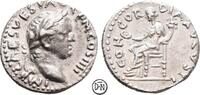 Vespasianus (69-79) Denar Antiochia, Kopf / Concordia auf Thron, selten, -