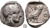 Athen (Attika) Tetradrachme Athena / Eule, nahezu voller Helmschweif, sehr attraktives Exemplar, -