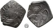 Balduin II von Courtenay (1228-1261) Billon Aspron Trachy Constantinopolis, Christusbüste / Erzengel Michael, -