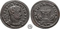 Follis 307-310 n. Chr. Divus Constantius I Chlorus (+ 306) Londinium, Büste / Altar zwischen zwei Adlern, nicht häufig, ss-vz