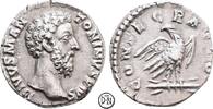 Divus Marcus (+ 180 n. Chr.) Denar Roma, posthum unter Commodus, Adler auf Blitzbündel, -