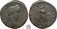 Caracalla (198/211-217) Sesterz Roma, Kopf / Mars mit Zweig und Tropaeum, gutes Portrait, selten, -