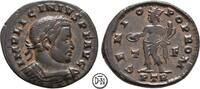 Licinius I (308-324) Follis (Brockage, Fehlprägung) Treveri (Trier), Büste / Genius, attraktives Exemplar mit schöner Patina, -