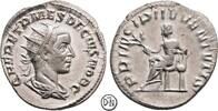 Herennius Etruscus Caesar (250-251) Antoninian 250-251 n. Chr. Roma, Büste / Apollo auf Sella, feine