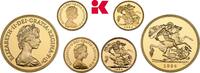 GROSSBRITANNIEN / IRLAND Set von 5 Pounds, 1 Sovereign und 1/2 Sovereign Auflage: 8.000 Exemplare. Elizabeth II, 1952-2022. -